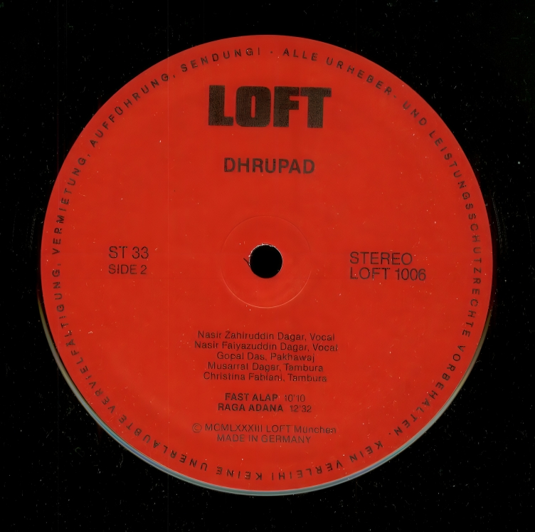 Dagar Brothers: Nasir Zahiruddin Dagar & Nasir Faiyazuddin Dagar - Dhrupad - Double LP Loft 1006/7 (Germany 1983)